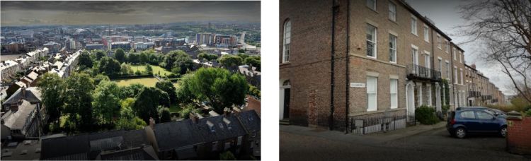 Two views of Summerhill Square