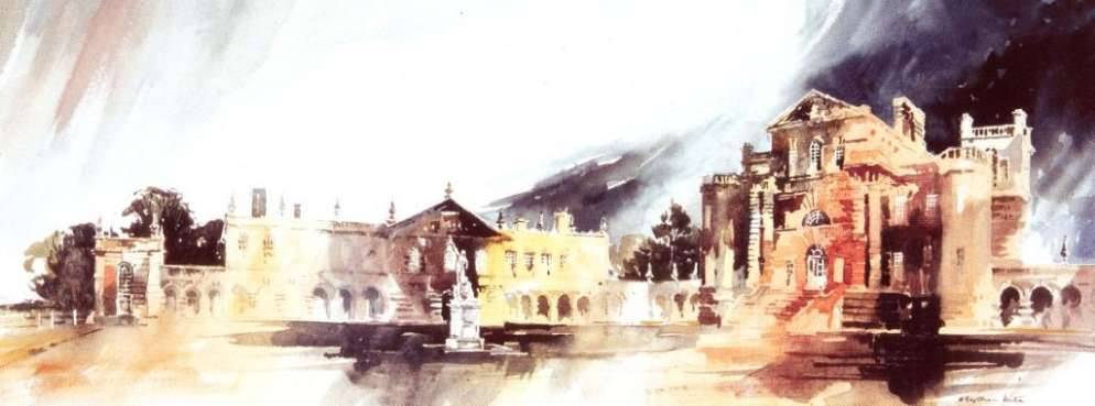 Watercolour of Seaton Delaval Hall &copy; 2010 Stephen Kite